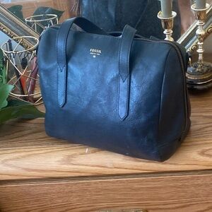 FOSSIL Sydney Satchel Navy Blue Handbag
